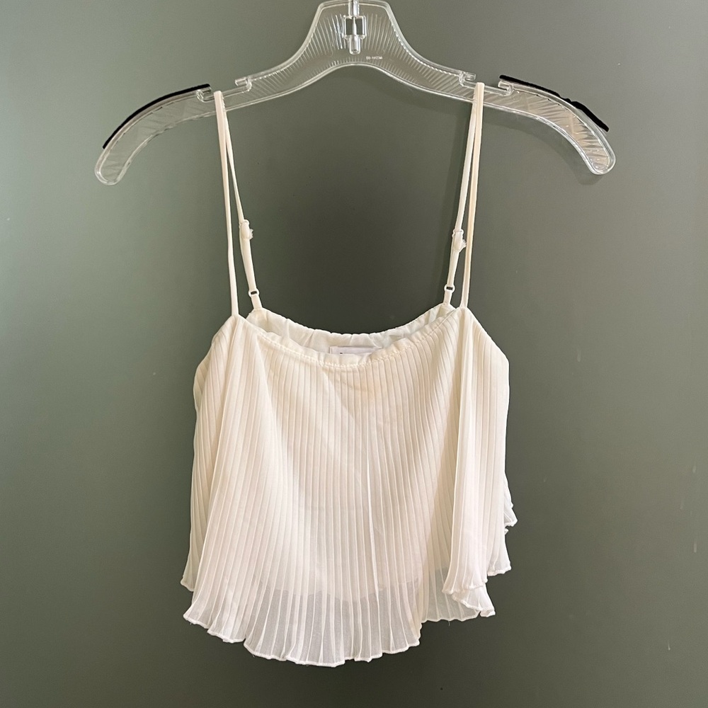 Princess Polly Cream Pleated Camisole